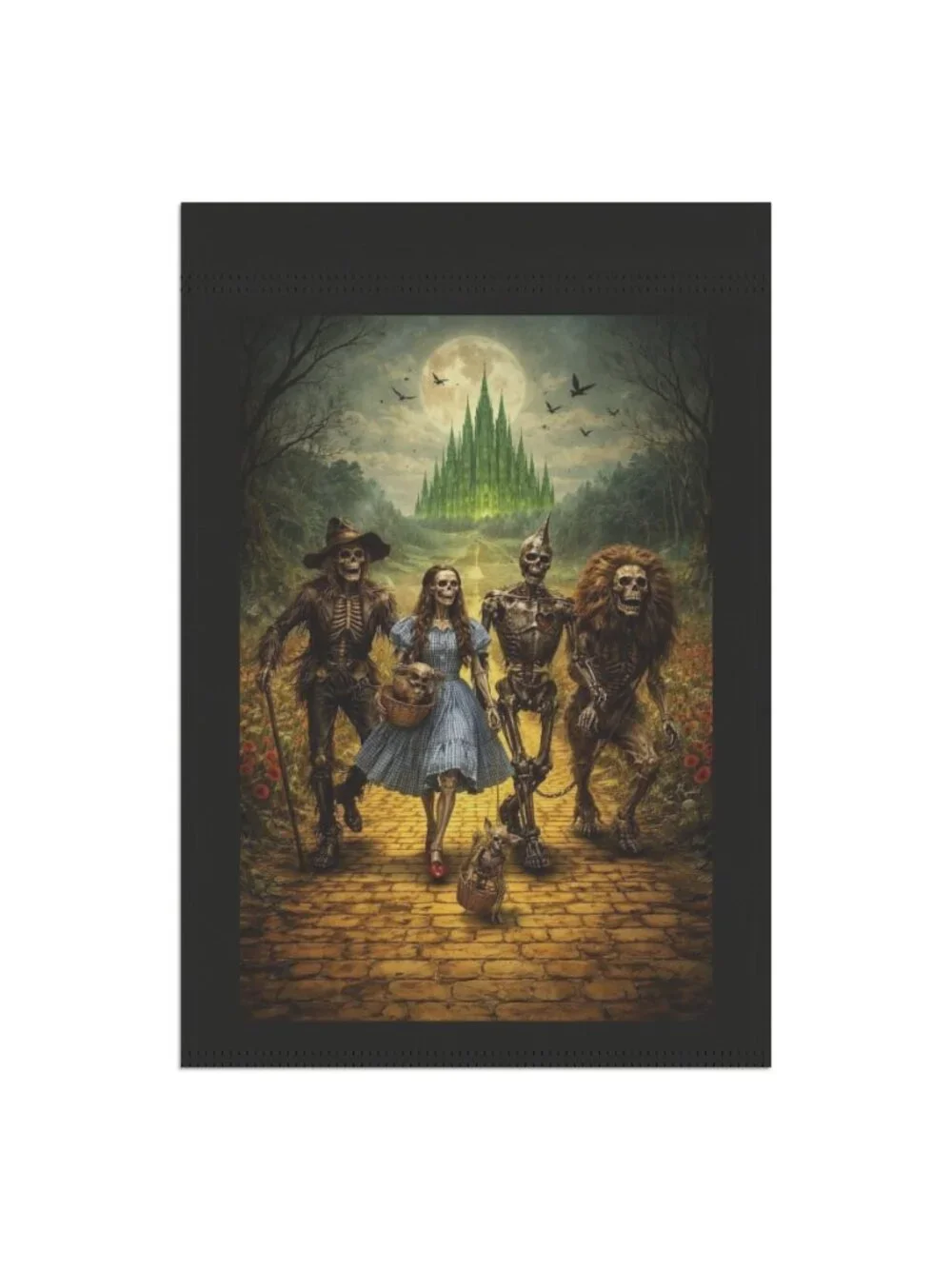 Halloween Wizard of Oz Garden Flag Skeleton Scarecrow Lion